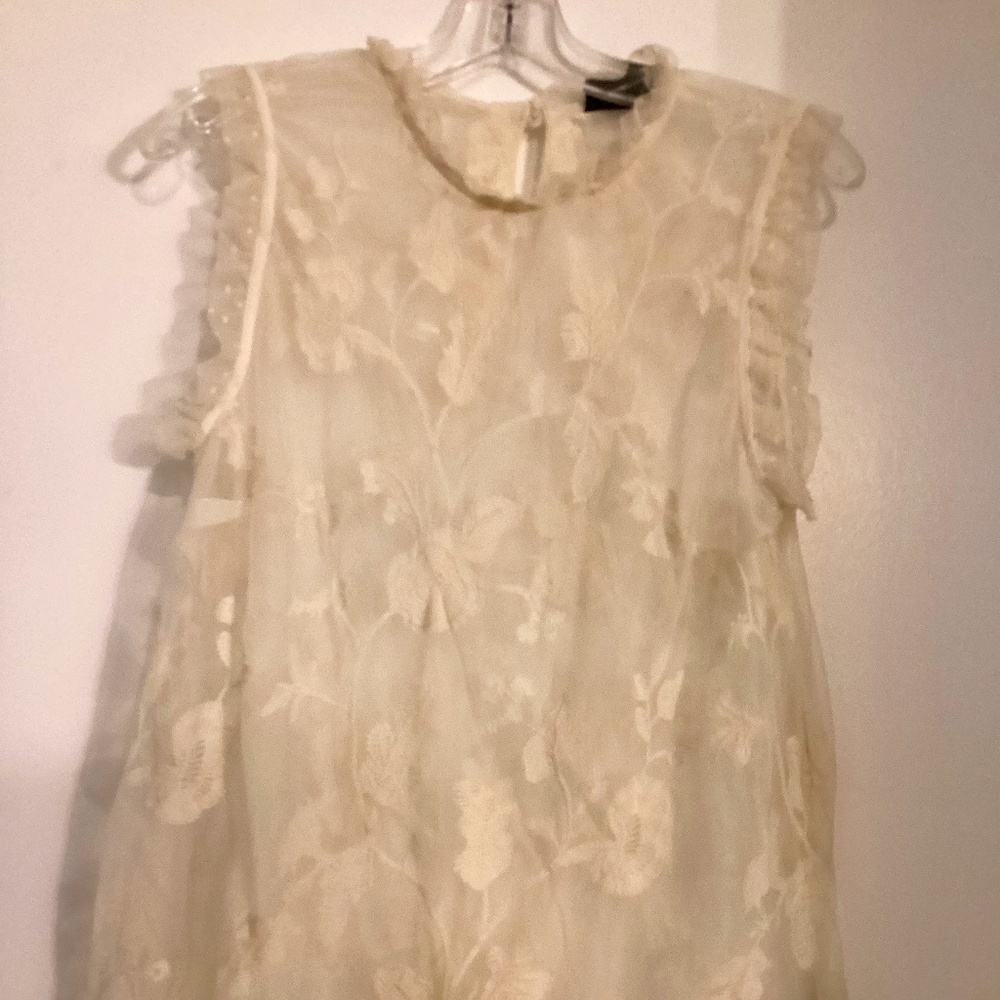 Cream Sheer Floral  top